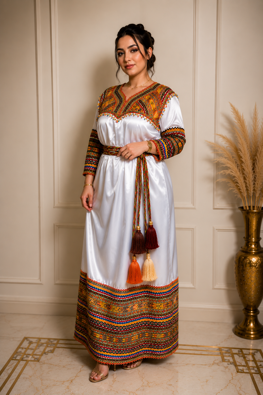 Robe Kabyle Tassadit Blanche Impériale