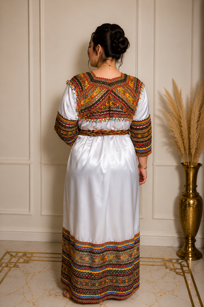 Robe Kabyle Tassadit Blanche Impériale