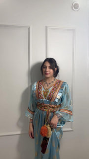 Robe Kabyle Thiziri Bleu Céleste