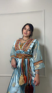 Robe Kabyle Thiziri Bleu Céleste
