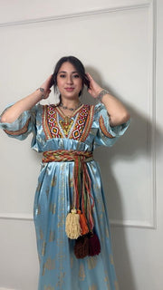 Robe Kabyle Thiziri Bleu Céleste