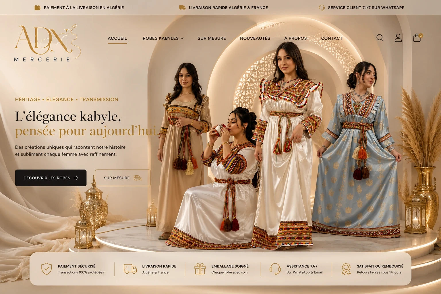 ADN Mercerie — élégance kabyle, héritage et créations sur mesure